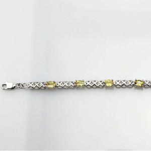 Buy cheap 925 Silver  Created Yellow Cubic Zirconia Tennis Bracelet  (SB1001) from wholesalers