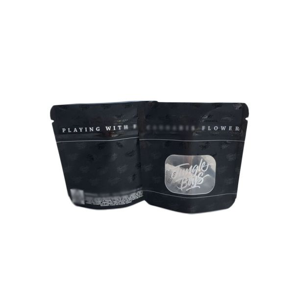 Quality Matte Black Surface Plastic Pouches Packaging Spot UV Transparent Clear Front Window for sale