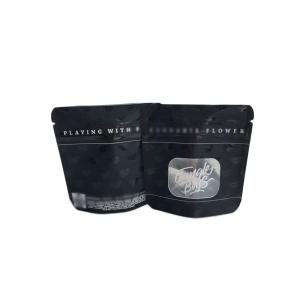 Buy cheap Matte Black Surface Plastic Pouches Packaging Spot UV Transparent Clear Front Window from wholesalers