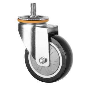 China 5 Inch Medium Duty PU Caster With Threaded Stem on sale