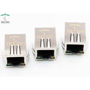 Right Angle Integrated Connector Modules 8P8C Single Port With GRN / YEL LED