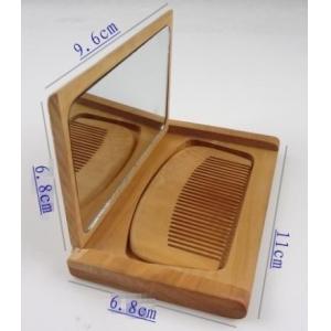 Buy cheap wood one side makeup mirror with hair brush sets from wholesalers