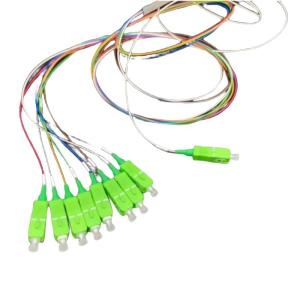 Operating Wavelength FTTH PLC Fiber Splitter 1X8 Mini SC/APC Tube Connector for