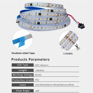 Buy cheap 12v24v 8mm 120leds 4000K Natural Electroplate SMD2835 led strip light with Dimmer from wholesalers