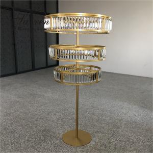 Buy cheap 3 Three Layer Crystal Gold Wedding Flower Stands Decoration Centerpieces Tall 150cm from wholesalers