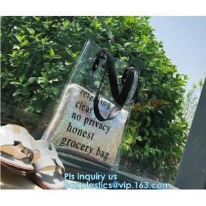 Buy cheap vinyl pvc zippered shopping bag for home/daily use, Wear Resistant Eco Friendly PVC Shopping Bag, Custom Transparent Gif from wholesalers