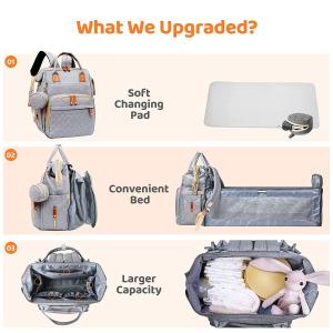 Customized Mommy Bag With Adjustable Strap And Crib For Baby