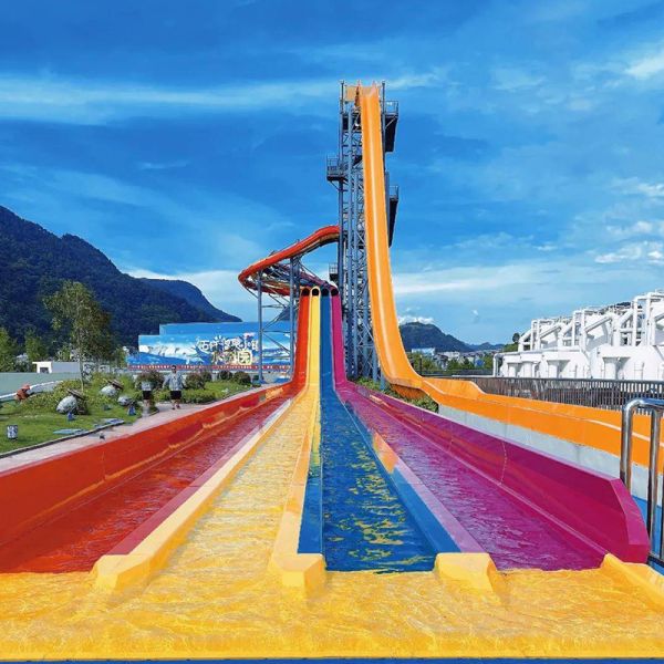 Quality Multi Slide Rainbow Water Slide Equipment Joyful Children'S Customized for sale