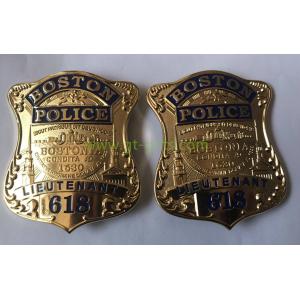 Buy cheap Custom Police Badge Challenge Coins with special police design and safety pin attachment product