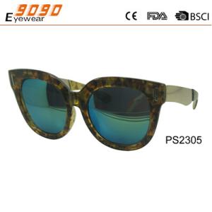 Buy cheap Newest Style 2018 plastic Fashionable Sunglasses with metal temple,UV 400 Protection Lens from wholesalers