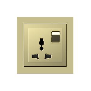 China 13A Power Socket Outlet , Villa 250V 3 Pin Socket With Switch on sale