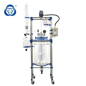 Automatic 100L Jacketed Glass Reactor Vessel with 304 Stainless Steel Frame and