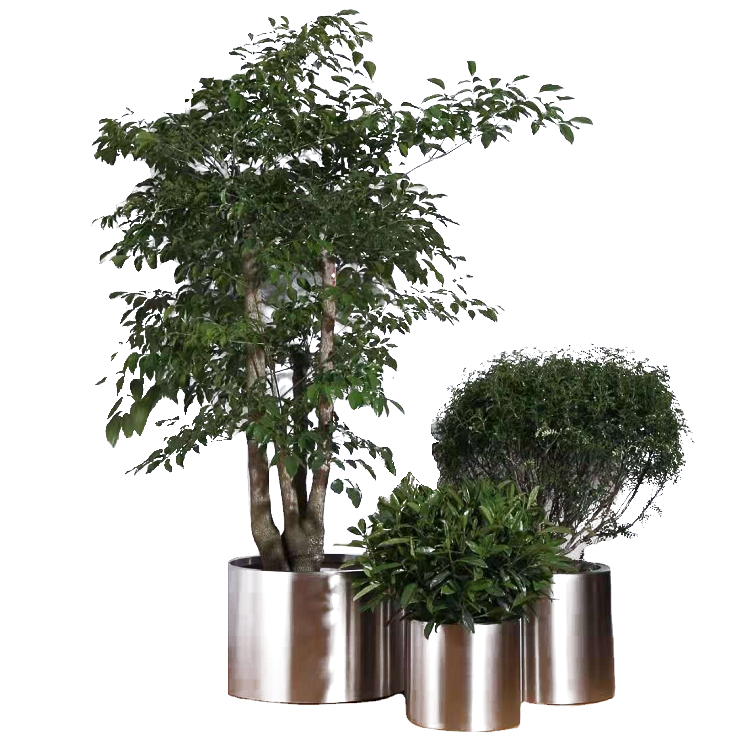 Kinds of gold flower pot planters metal round flower pot