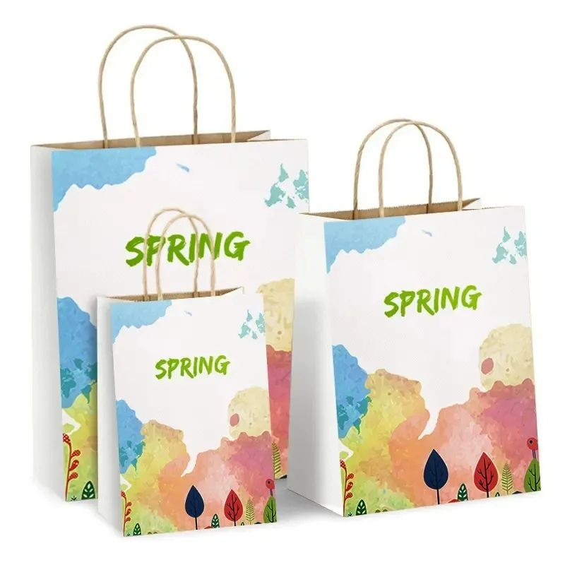 Kraft Paper Packaging Bags With Custom Logo Reusable Cheap Brown Paper Bags