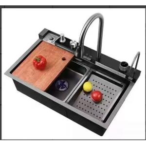 Buy cheap Multifunctional Nano Stainless Steel Gunmetal Kitchen Sink With Pullout Faucet product