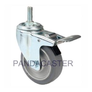 Buy cheap 4 Inch Nonmarking Soft Rubber Wheel Swivel Screw Stem Casters With Double Lock Brake from wholesalers