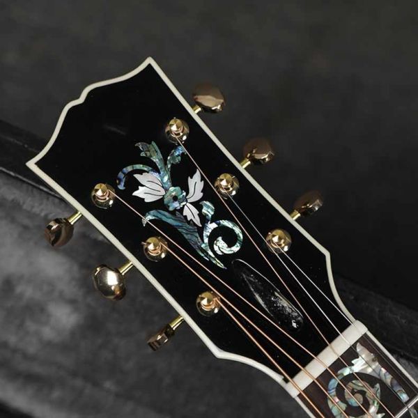 Custom Gibson Style Solid Adirondack Spruce Top Solid Tiger Maple Back Side J-45 Acoustic Guitar in Blue