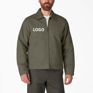 Buy cheap Custom Hand Pockets Turn Down Collar Zip Up Lined Front Durable Chino Twill Cotton Workwear Heavy Cotton Work Jacket for Men from wholesalers