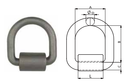 2017 good quality G80 Hardware Rigging G80 Forged Alloy Steel D Ring with Wrap