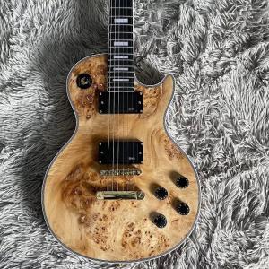 Custom Gibson Style Les Paul LP Electric Guitar Nature Burl Maple Top Mahogany