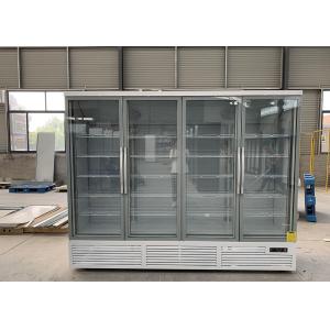 Self Contained R290 White Exterior 4 Swing Glass Door Merchandiser Freezer 98"