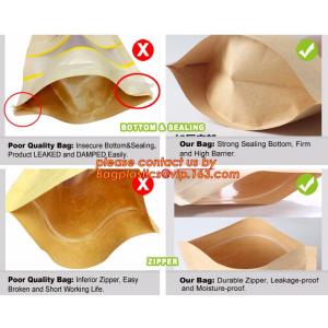 Buy cheap k colorful printing stand up kraft paper bags with clear window,Brown kraft paper aluminum foil zipper plastic bag from wholesalers