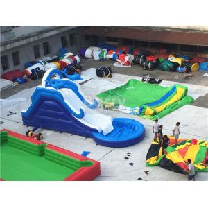 Buy cheap Commercial Giant Pvc Tarpaulin Inflatable Water Slides With Pool Customized from wholesalers