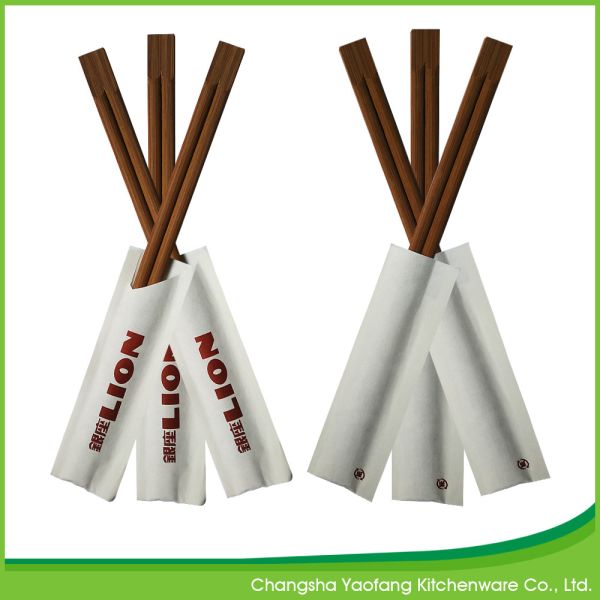 Quality Double Chinese Bamboo Chopsticks 24cm Disposable Carbonized Open Paper Packing for sale