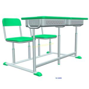 Fixed Dual Double Seat School Student Study Desk with Chairs