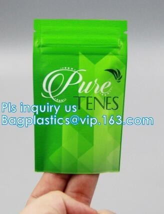 Quality herbal tobacco leaf black resealable flat aluminum foil pouch, 1g,3g,5g,10g tobacco Pouches Herbal Bag hot sale in Potpo for sale