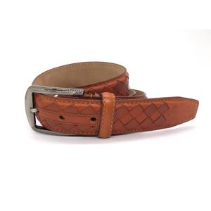 Buy cheap Handmade Braided Brown 3.8cm Mens Casual Leather Belt from wholesalers