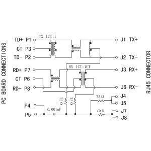JXR1-0012NL | LPJ6026ABNL RJ45 Modular Jack 10/100Base Connector