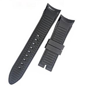 Buy cheap Adjustable 22x20mm Mens Rubber Watch Bands Steady Stitching from wholesalers