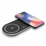 Buy cheap Factory Wholesale High Efficiency 7.5W 10W Total 20W Aluminum Dual QI Fast Wireless Charger Pad for Iphone 8/Iphone X/ S from wholesalers