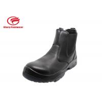 Buy cheap Mining Breathable Mens Leather Slip On Work Shoes No Lace Double Density PU Sole product