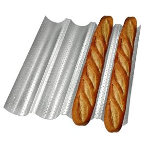 Buy cheap Wave Gutter Non Stick French Bread Perforated Tray Baking Baguette Pan Competitive from wholesalers