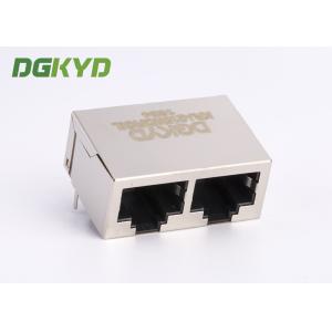 PCB mount 10 / 100 BASE 2 Port RJ45 Network Connector with Lan Transformer