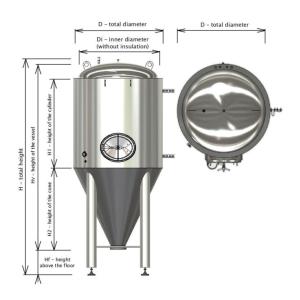 Buy cheap 1000L 2000L cone fermenter with cooling jacket FVs, BBT from wholesalers