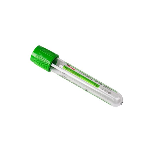 Quality Green Cap Lithium Heparin Vacuum Blood Collection Tube for Emergency Biochemistry Testing and Electrolyte Monitoring with Rapid Anticoagulation for sale