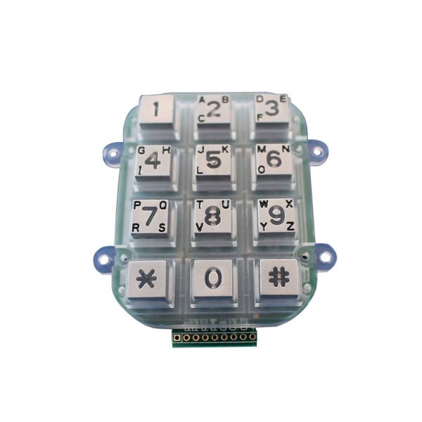 Quality Numeric Metal Keypad 4x3 Acess Control System IP65 12 Keys Dot Matrix Interface for sale
