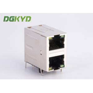 2x1 Double deck 10 Pin Rj45 Connector 1000base T TX cat6 rj45 magnetics