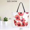 Buy cheap Natural Designer Canvas Tote Handbags Striped Floral Pattern With Leather Straps from wholesalers