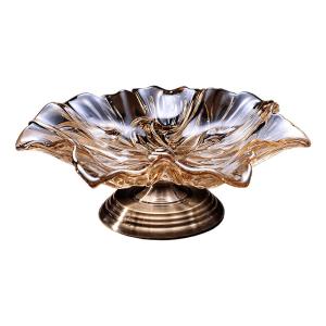 Buy cheap Luxury Decorative Handmade Bronze Glass Fruit Bowl from wholesalers
