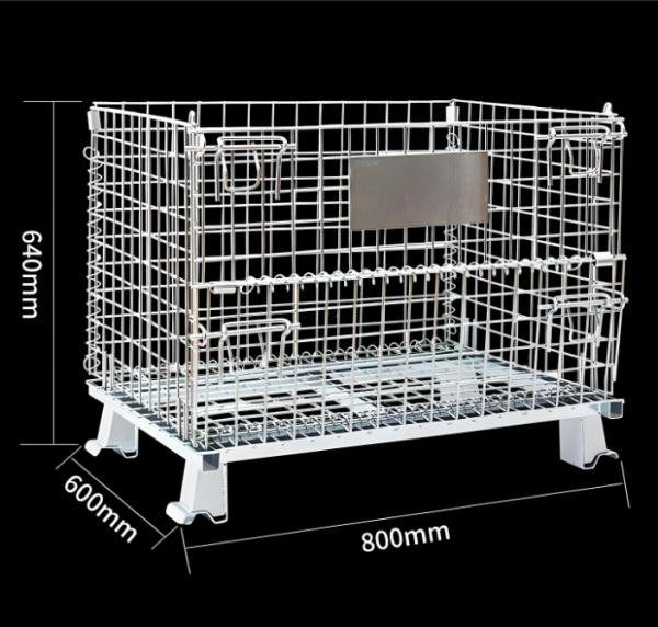 Quality Heavy Duty Stackable Galvanized Foldiding Storage Wire Mesh Cages for sale