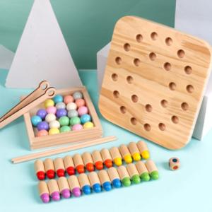 Buy cheap Wooden Memory Chess With Beads And Beans Children Practice from wholesalers
