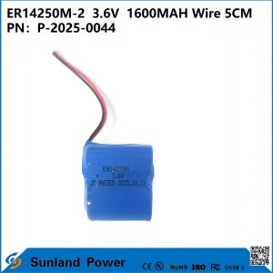 Buy cheap ER14250M-2  3.6V  1600MAH Wire 5CM Battery Can Be Used In Instruments, The Internet Of Things , Wireless Communication, Medical Electronic Equipment, And More. from wholesalers