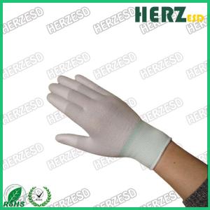 Buy cheap Breathable ESD Hand Gloves Knitted Nylon Material With PU Coated Finger Tip from wholesalers