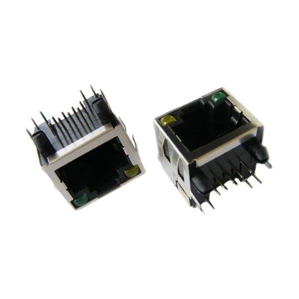 Side Entry Mount RJ45 Through Connector , 1 Port RJ45 With EMI Spring W/O