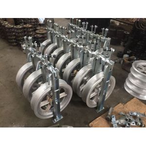 Buy cheap Aluminum Sheave Stringing Pulley Block with Corrosion Resistant Galvanized Surface and High Load Capacity for Power Line Construction from wholesalers
