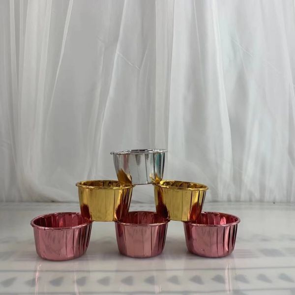 Buy cheap Aluminum Metallic Rose Foil Paper Baking Cups Muffin Cake Mold from wholesalers